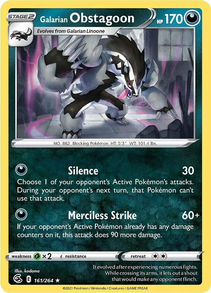 Galarian Obstagoon (161/264) [Sword & Shield: Fusion Strike] | Game Master's Emporium (The New GME)