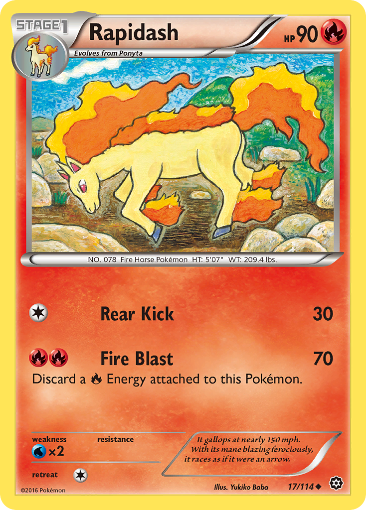 Rapidash (17/114) [XY: Steam Siege] | Game Master's Emporium (The New GME)