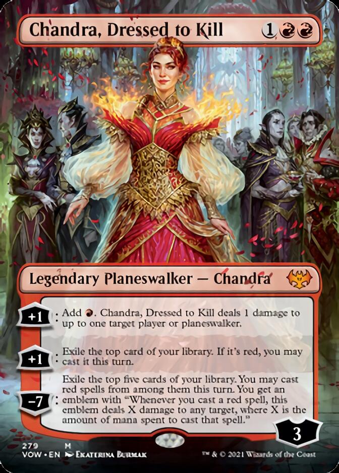 Chandra, Dressed to Kill (Borderless) [Innistrad: Crimson Vow] | Game Master's Emporium (The New GME)