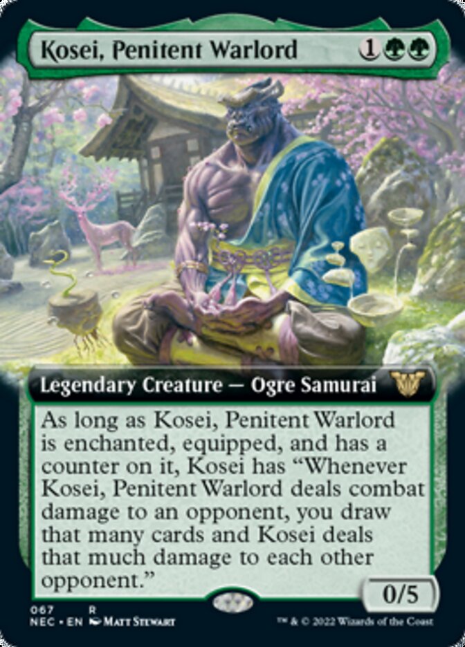 Kosei, Penitent Warlord (Extended Art) [Kamigawa: Neon Dynasty Commander] | Game Master's Emporium (The New GME)