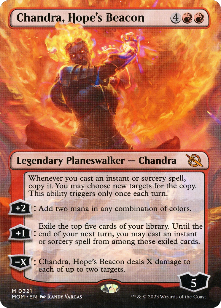 Chandra, Hope's Beacon (Borderless Alternate Art) [March of the Machine] | Game Master's Emporium (The New GME)