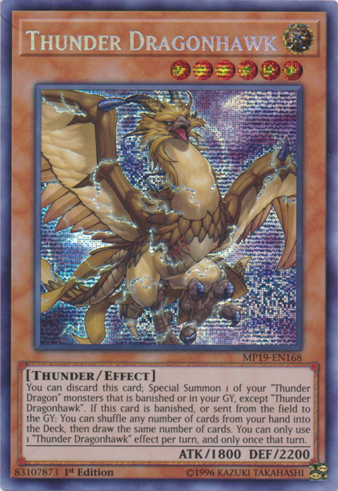 Thunder Dragonhawk [MP19-EN168] Prismatic Secret Rare | Game Master's Emporium (The New GME)