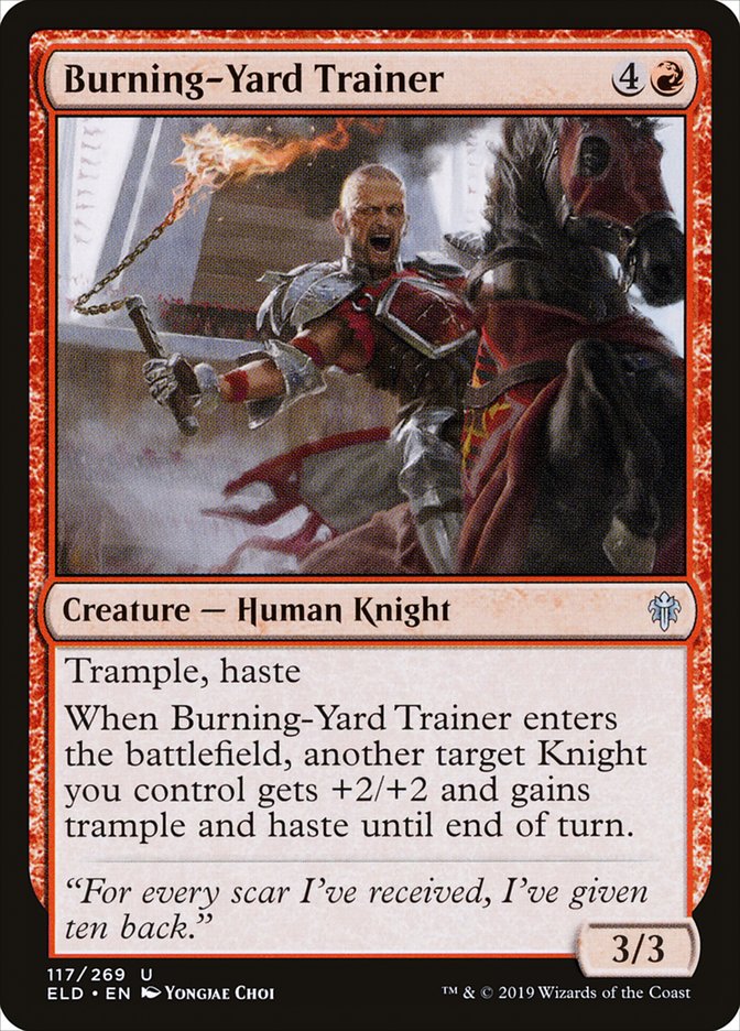 Burning-Yard Trainer [Throne of Eldraine] | Game Master's Emporium (The New GME)