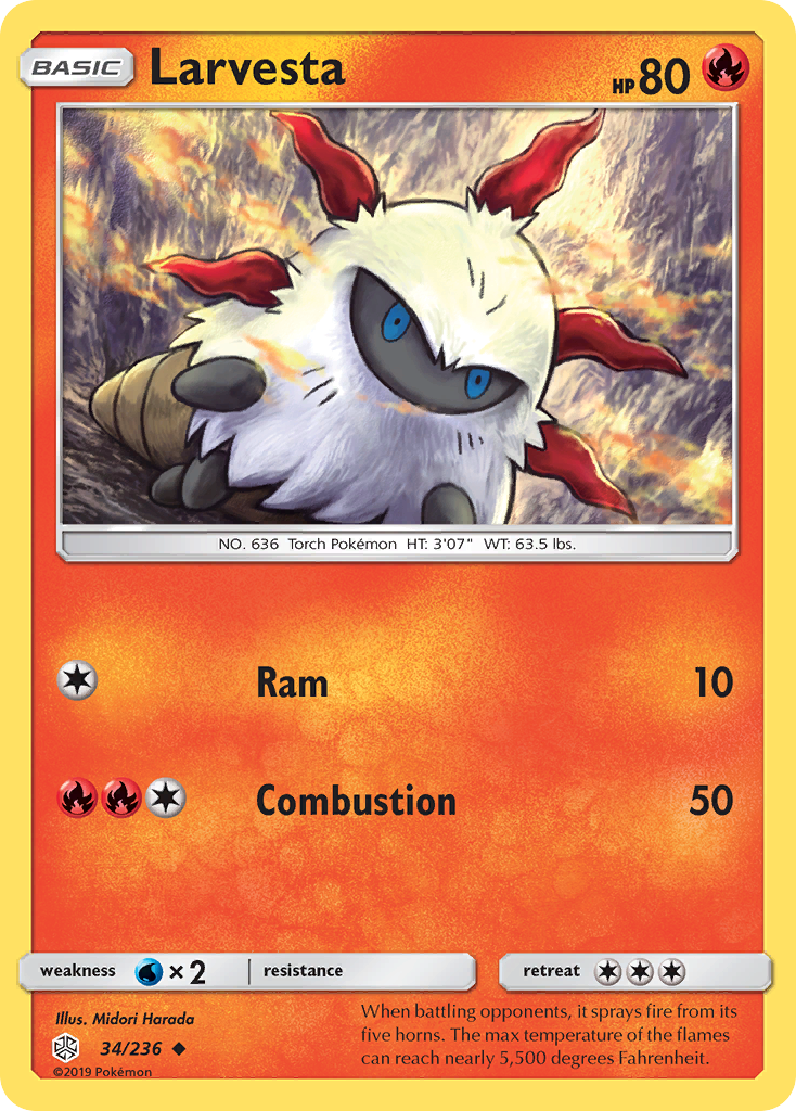 Larvesta (34/236) [Sun & Moon: Cosmic Eclipse] | Game Master's Emporium (The New GME)