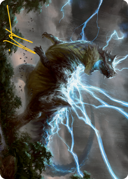 Thrasta, Tempest's Roar Art Card (41) (Gold-Stamped Signature) [Modern Horizons 2 Art Series] | Game Master's Emporium (The New GME)