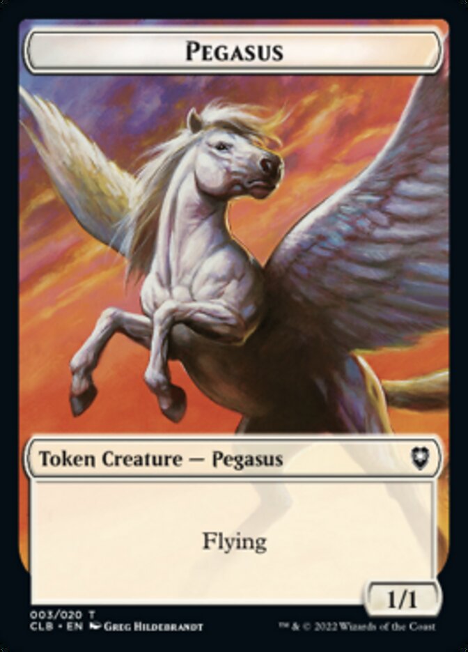 Treasure // Pegasus Double-Sided Token [Commander Legends: Battle for Baldur's Gate Tokens] | Game Master's Emporium (The New GME)
