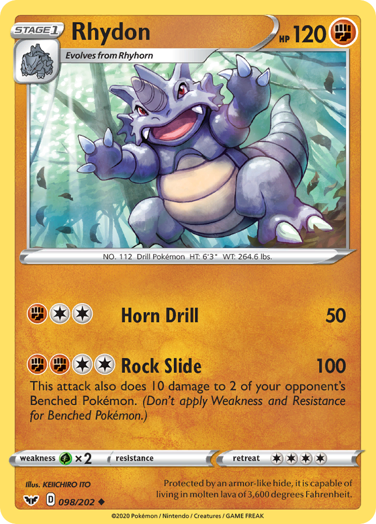 Rhydon (098/202) [Sword & Shield: Base Set] | Game Master's Emporium (The New GME)