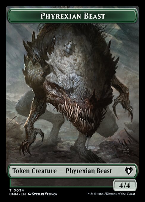 Elemental (0024) // Phyrexian Beast Double-Sided Token [Commander Masters Tokens] | Game Master's Emporium (The New GME)