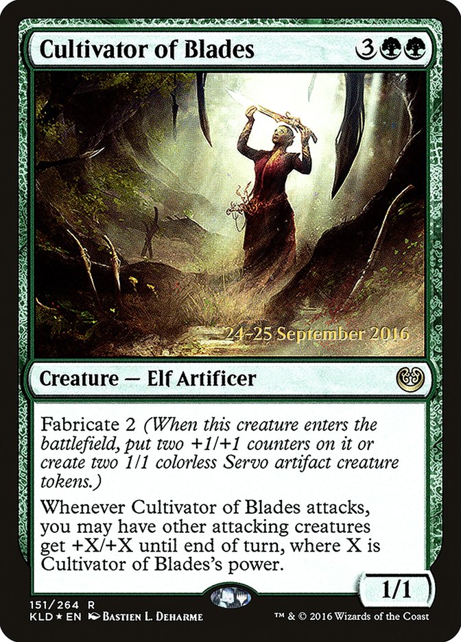 Cultivator of Blades [Kaladesh Prerelease Promos] | Game Master's Emporium (The New GME)