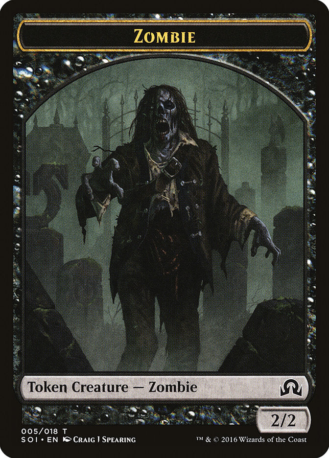 Zombie Token [Shadows over Innistrad Tokens] | Game Master's Emporium (The New GME)