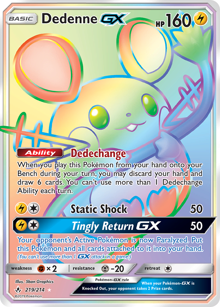 Dedenne GX (219/214) [Sun & Moon: Unbroken Bonds] | Game Master's Emporium (The New GME)