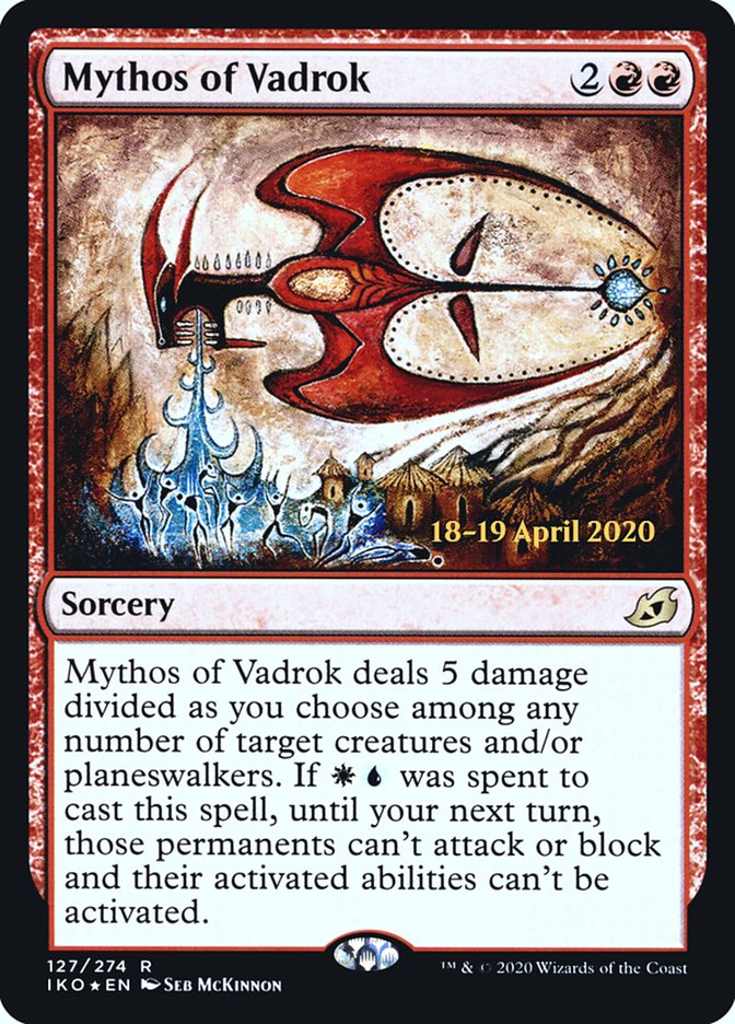 Mythos of Vadrok [Ikoria: Lair of Behemoths Prerelease Promos] | Game Master's Emporium (The New GME)