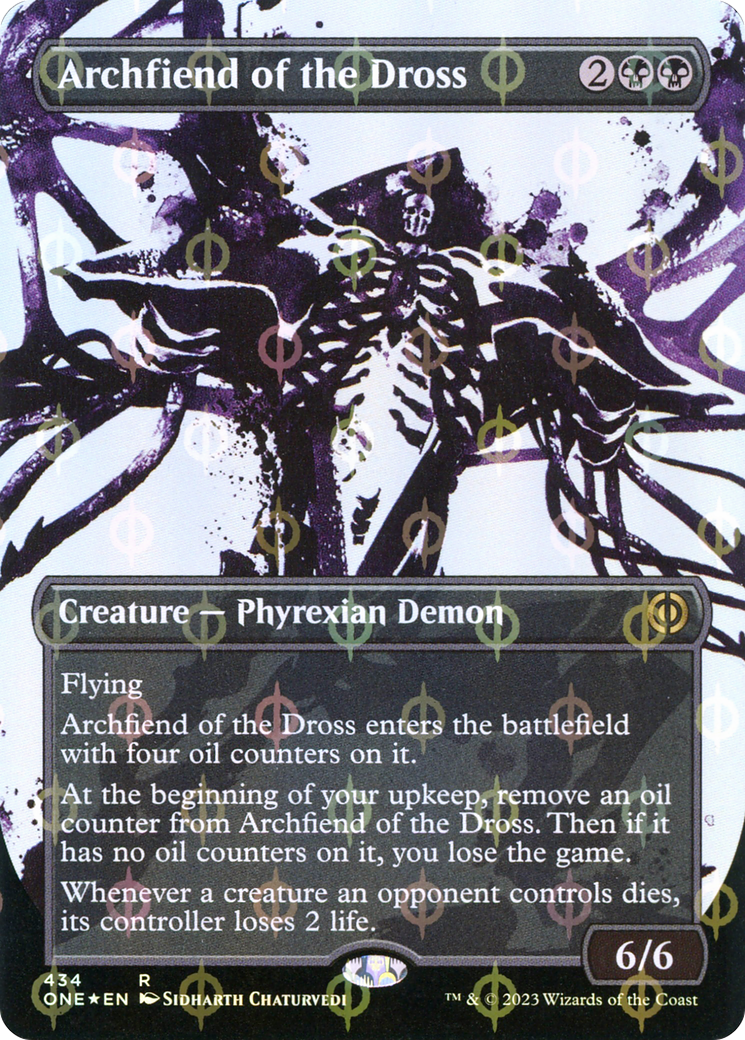 Archfiend of the Dross (Borderless Ichor Step-and-Compleat Foil) [Phyrexia: All Will Be One] | Game Master's Emporium (The New GME)