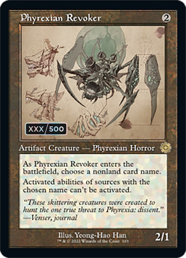 Phyrexian Revoker (Retro Schematic) (Serialized) [The Brothers' War Retro Artifacts] | Game Master's Emporium (The New GME)