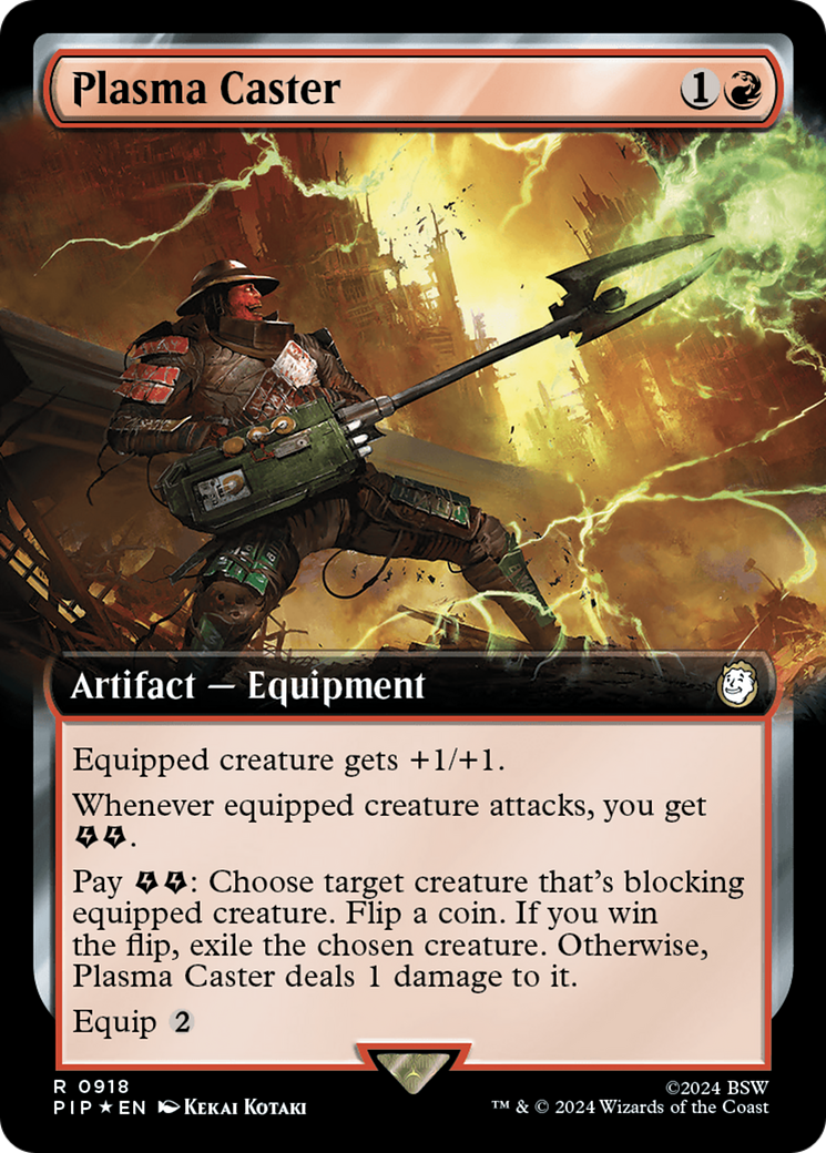 Plasma Caster (Extended Art) (Surge Foil) [Fallout] | Game Master's Emporium (The New GME)